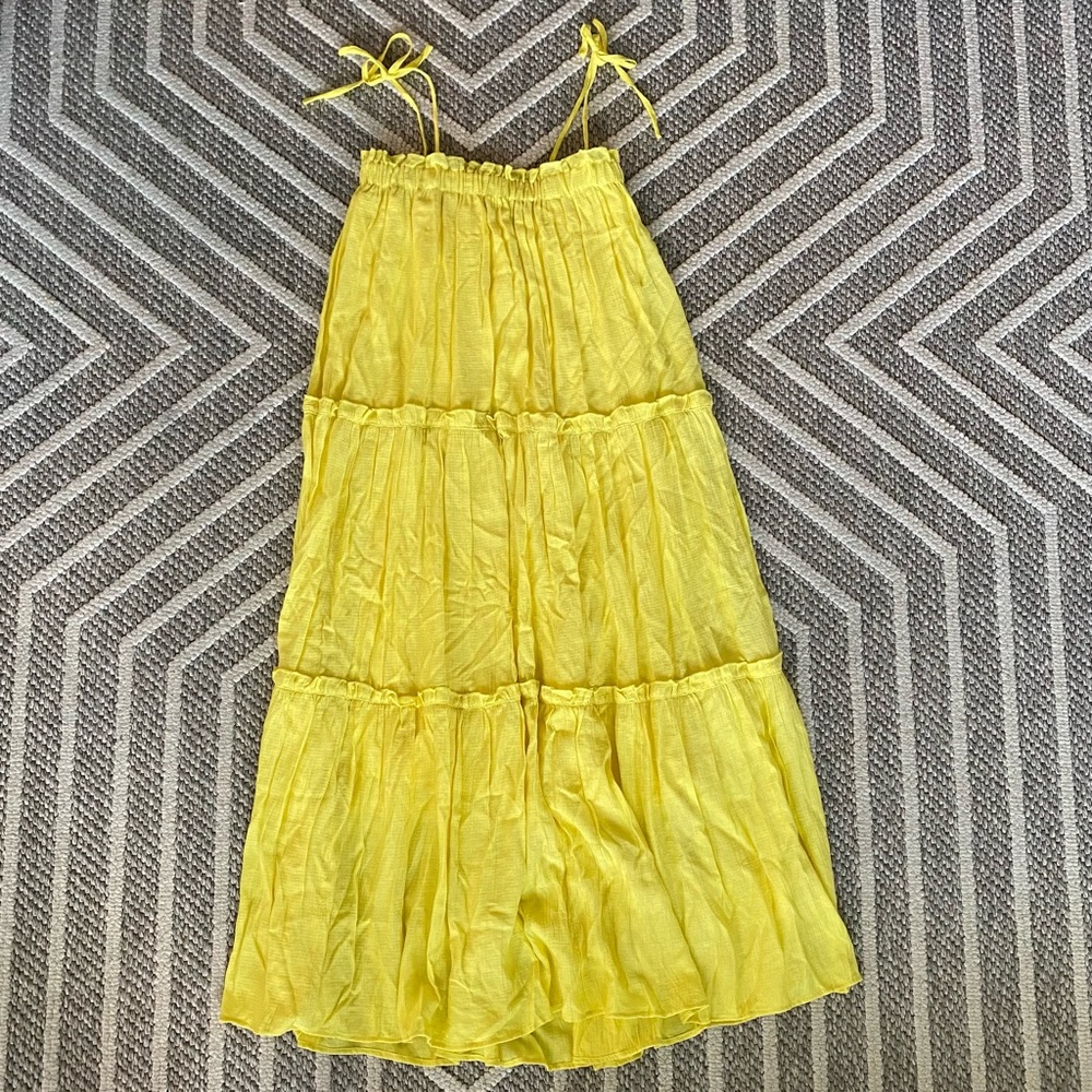 NWOT &merci yellow tiered maxi dress 💛